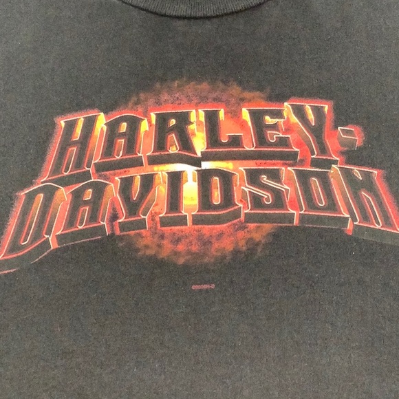 Harley Davidson Logo on fire Louisiana SS t shirt size 2X - Picture 7 of 12
